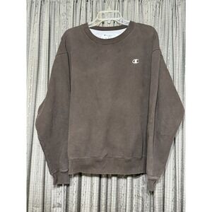 Champion Brown Crewneck Sweatshirt Size Extra Large Vintage - A101